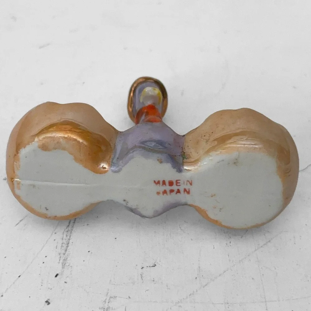 VTG Japan Lusterware Chick Egg Salt Pepper Shakers Duck Top Hat Mid Century